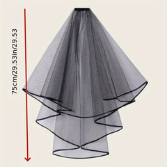 Double Layer Tulle Bridal Veil with Tie