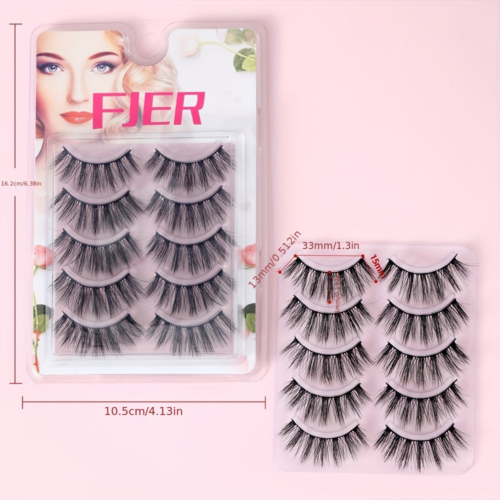 5 Pairs Faux Mink Fluffy Volume False Lashes