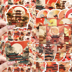 50pcs National Style Palace Series Graffiti Stickers DIY Sticker Pack