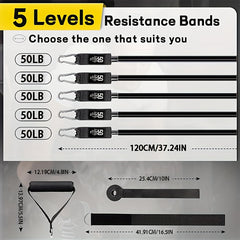 Resistance Bands Set with Door Anchor Handles Carry Bag