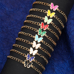 Butterfly Pendant Chain Bracelet Adjustable Minimalist Jewelry for Women