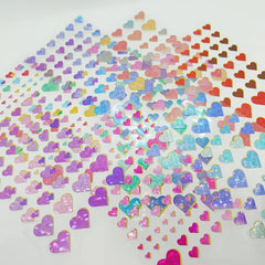 4 Sheets Laser Heart 3D Stickers - Dynamic Heart Theme