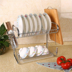 Kitchen Dish Storage Rack with Cup Holder and Chopstick Tube