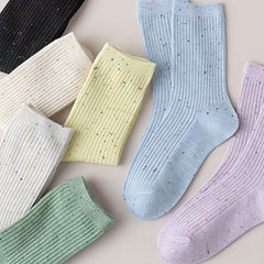 6 Pairs Colorful Polka Dot Socks Comfy & Breathable Mid Tube Socks Women's