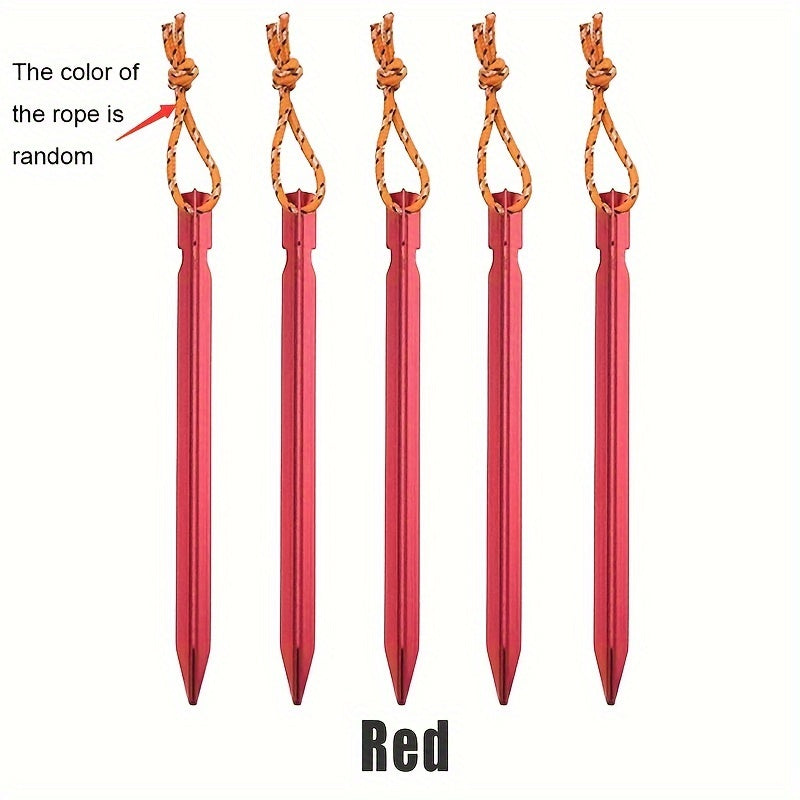 5pcs18cm Canopy Stake Heavy Duty Tent Pegs Reflective Cord V shaped Tent Pegs