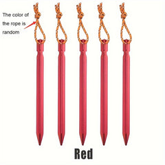 5pcs18cm Canopy Stake Heavy Duty Tent Pegs Reflective Cord V shaped Tent Pegs
