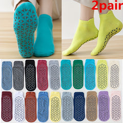 2 Pairs Soft Yoga Socks Moisture Wicking Casual Ankle Socks