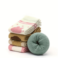 2pcs Baby Girls Coral Fleece Socks Knee Pads Set Infant Toddlers Sleep Socks