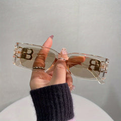 Rectangle Sunglasses For Women 90s Vintage Y2K Classical Square Shades