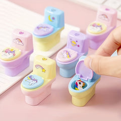 Animal Series Toilet Shape Pencil Sharpener with Eraser