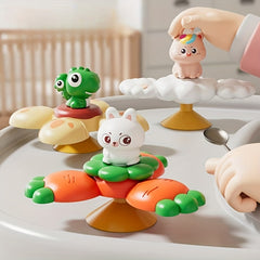 Colorful Suction Cup Spinner Toy Cartoon Animal Rotating Suction Cup Toy Green D