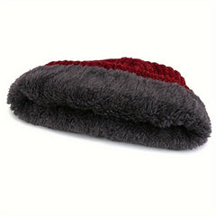 Chenille Velvet Pullover Hat Winter Windproof Knitted Hat Ski Cycling Beanie