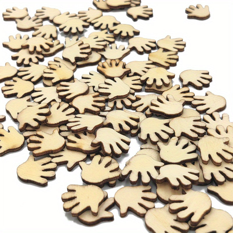 50pcs 20mm Wooden Baby Hands for Kids Projects, Painting, Signing