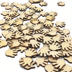 50pcs 20mm Wooden Baby Hands for Kids Projects, Painting, Signing