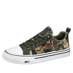 Men's Graphic Canvas Sneakers Casual Walking Shoes
