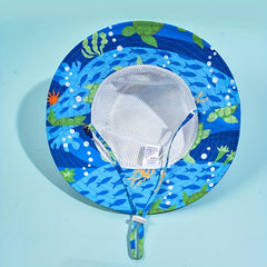 Cartoon Turtle Bucket Hat Quick Drying Waterproof Wide Brim Sun Protection