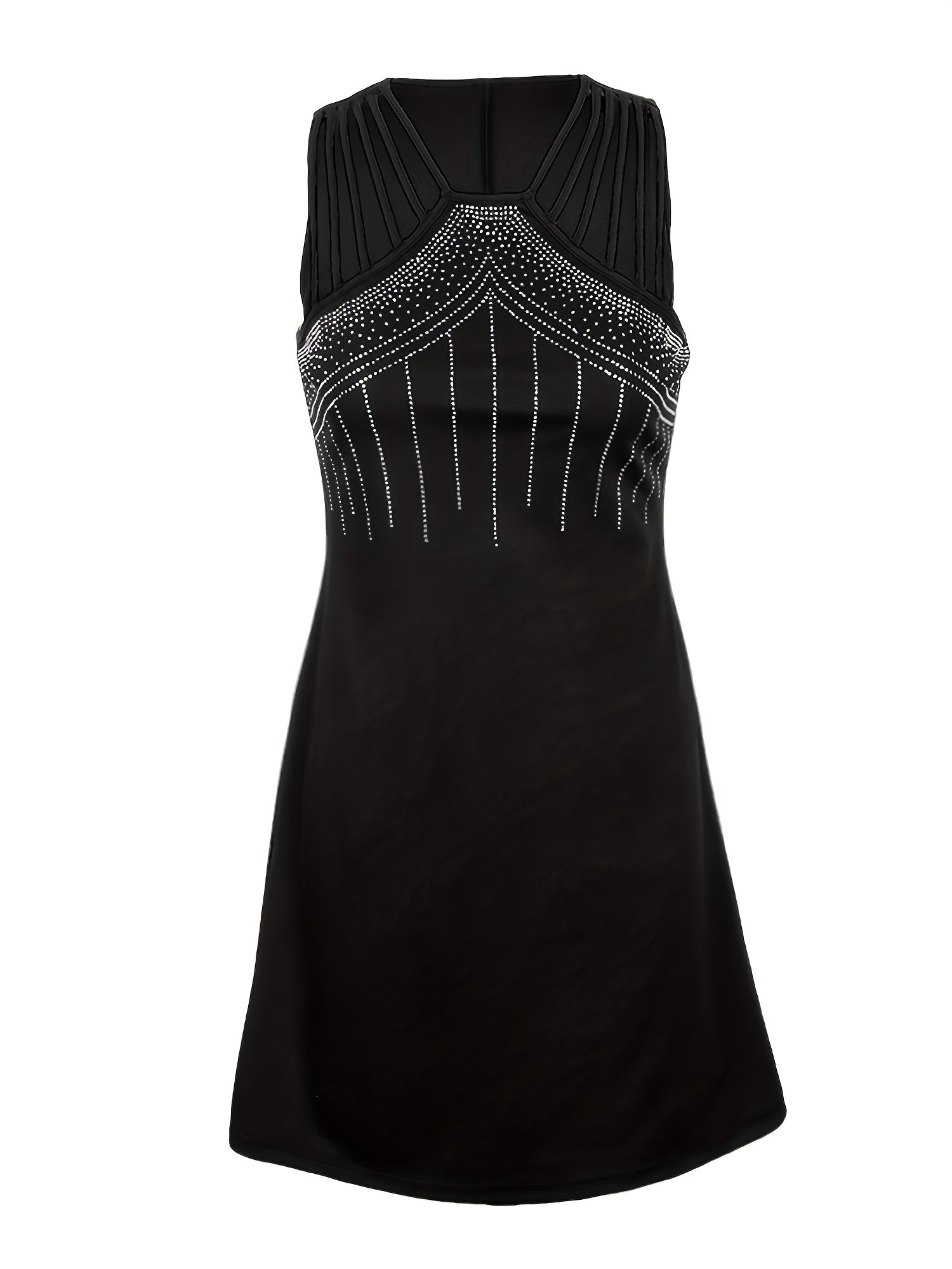 Rhinestone Cut Out Tank Dress Sleeveless Dress For Party