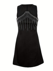 Rhinestone Cut Out Tank Dress Sleeveless Dress For Party