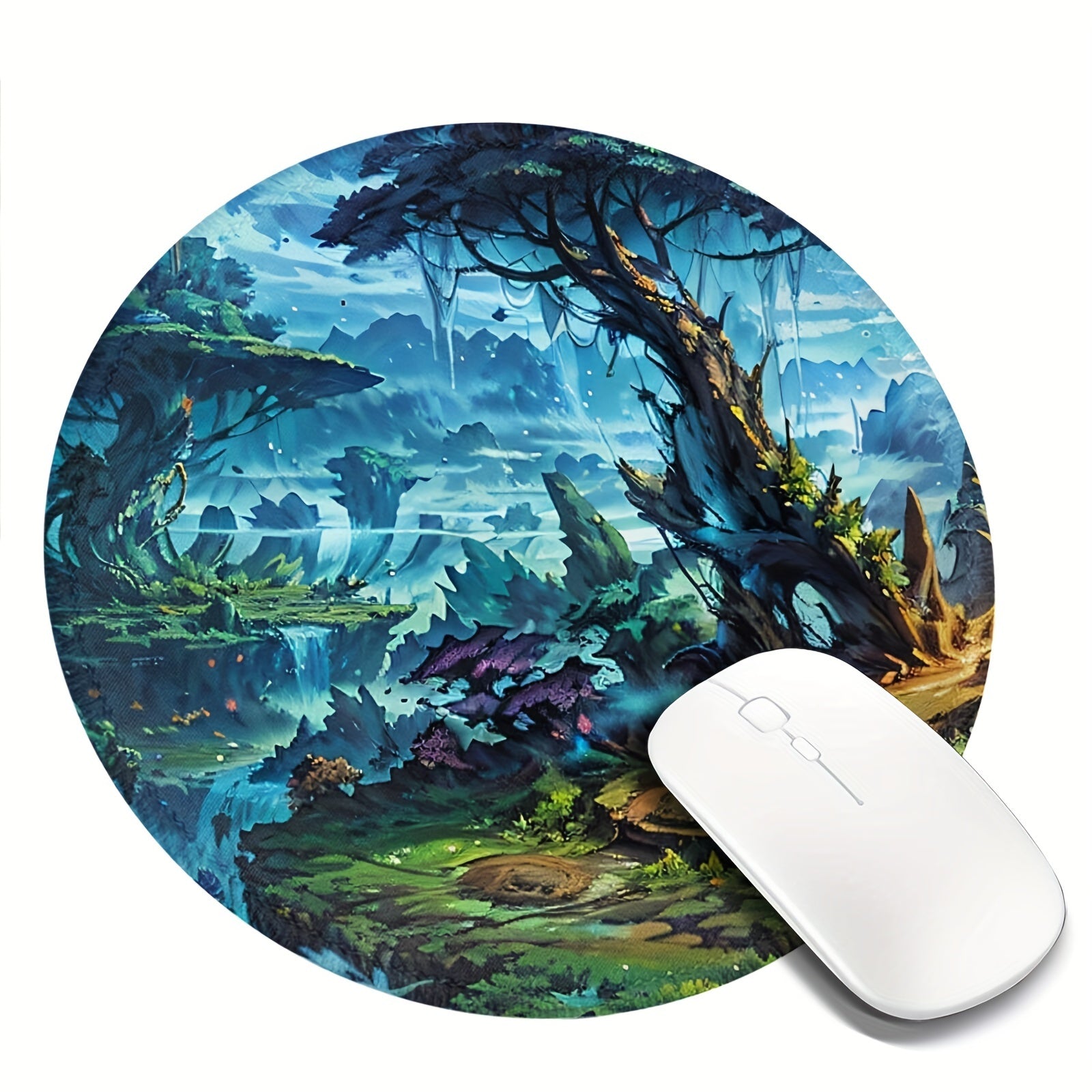 Nature Pattern Mouse Pad 20x20cm Non-slip Rubber Stitched Edge