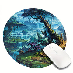 Nature Pattern Mouse Pad 20x20cm Non-slip Rubber Stitched Edge