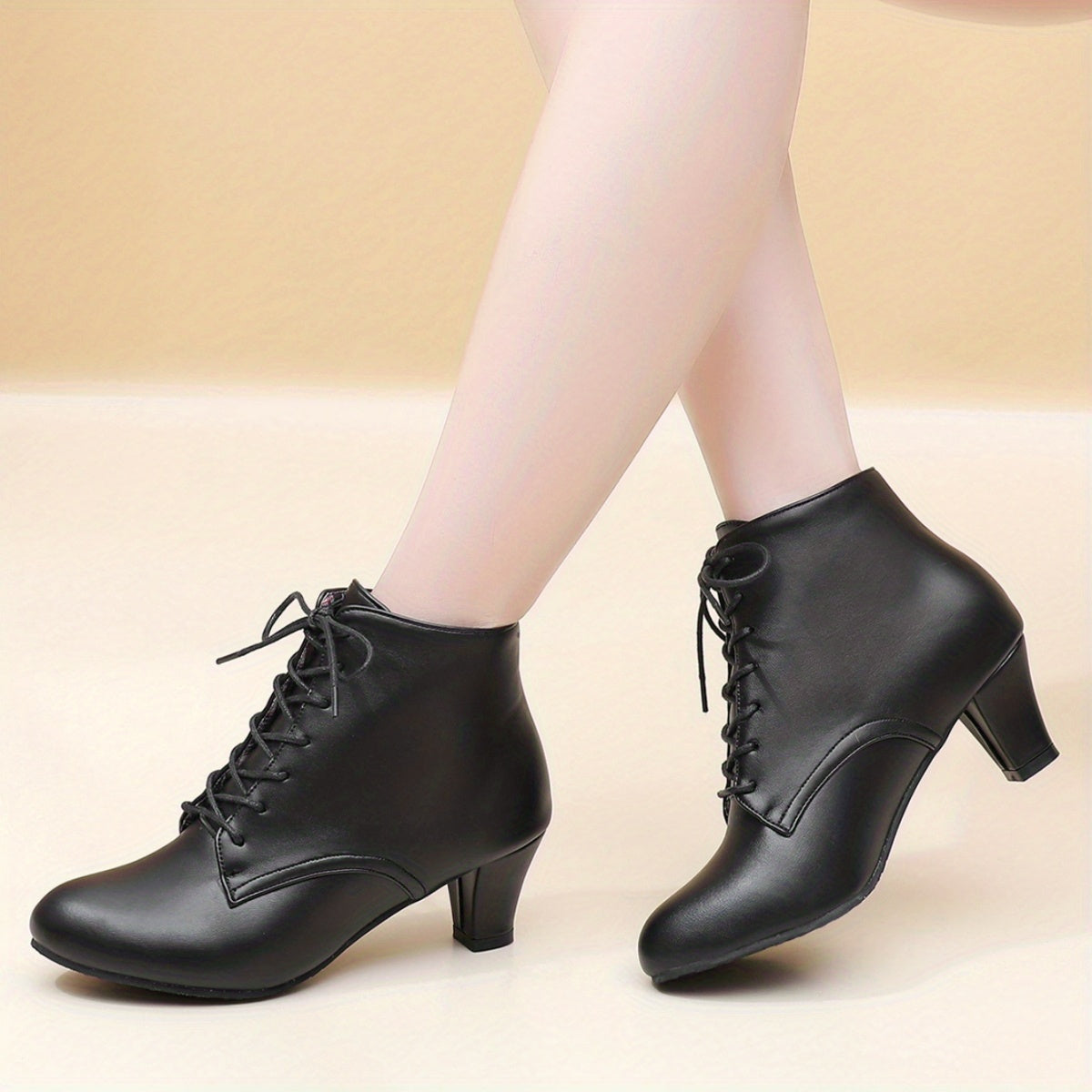Lace Up Ankle Boots Chunky Heel Oktoberfest Dress Shoes