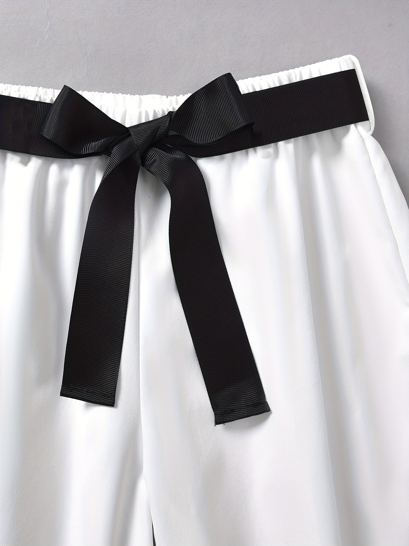 Girls Cotton Ribbed Short Sleeve Top Wide Leg Pants Summer