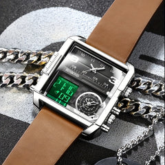 Men's Sports Dual Display Large Dial Quartz Watch