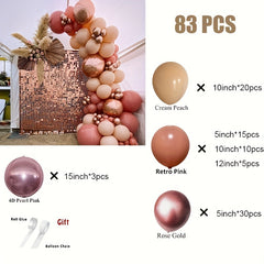 Cream Peach Balloon Garland Arch Kit Wedding Birthday Party Decor