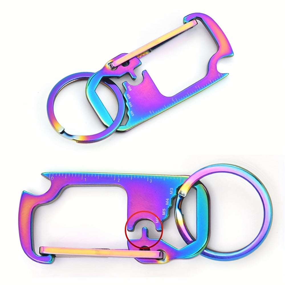 Stainless Steel 6-in-1 Carabiner Keychain Clip Multitool