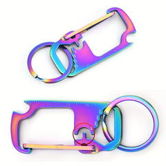 Stainless Steel 6-in-1 Carabiner Keychain Clip Multitool