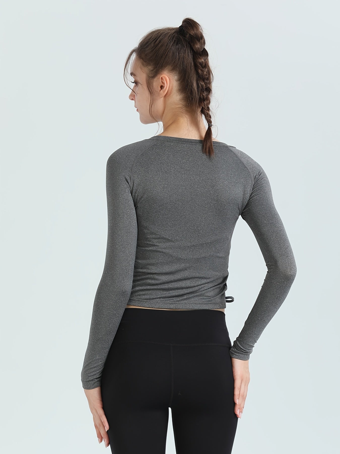 Women's Quick Dry Sports T Shirt with Side Drawstring