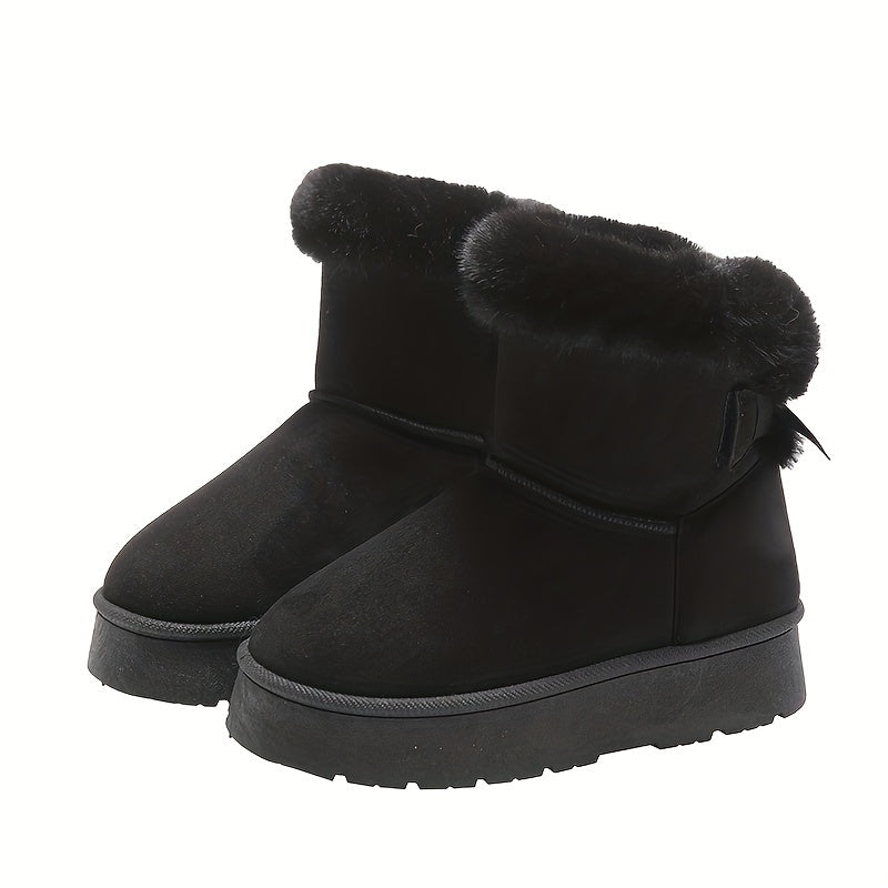 Thick Sole Non Slip Snow Boots Plush Lined Furry Winter Shoes
