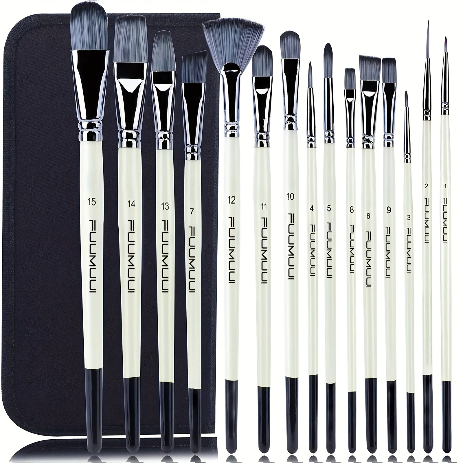 15pcs Paint Brushes Acrylic Watercolor Gouache Christmas Halloween