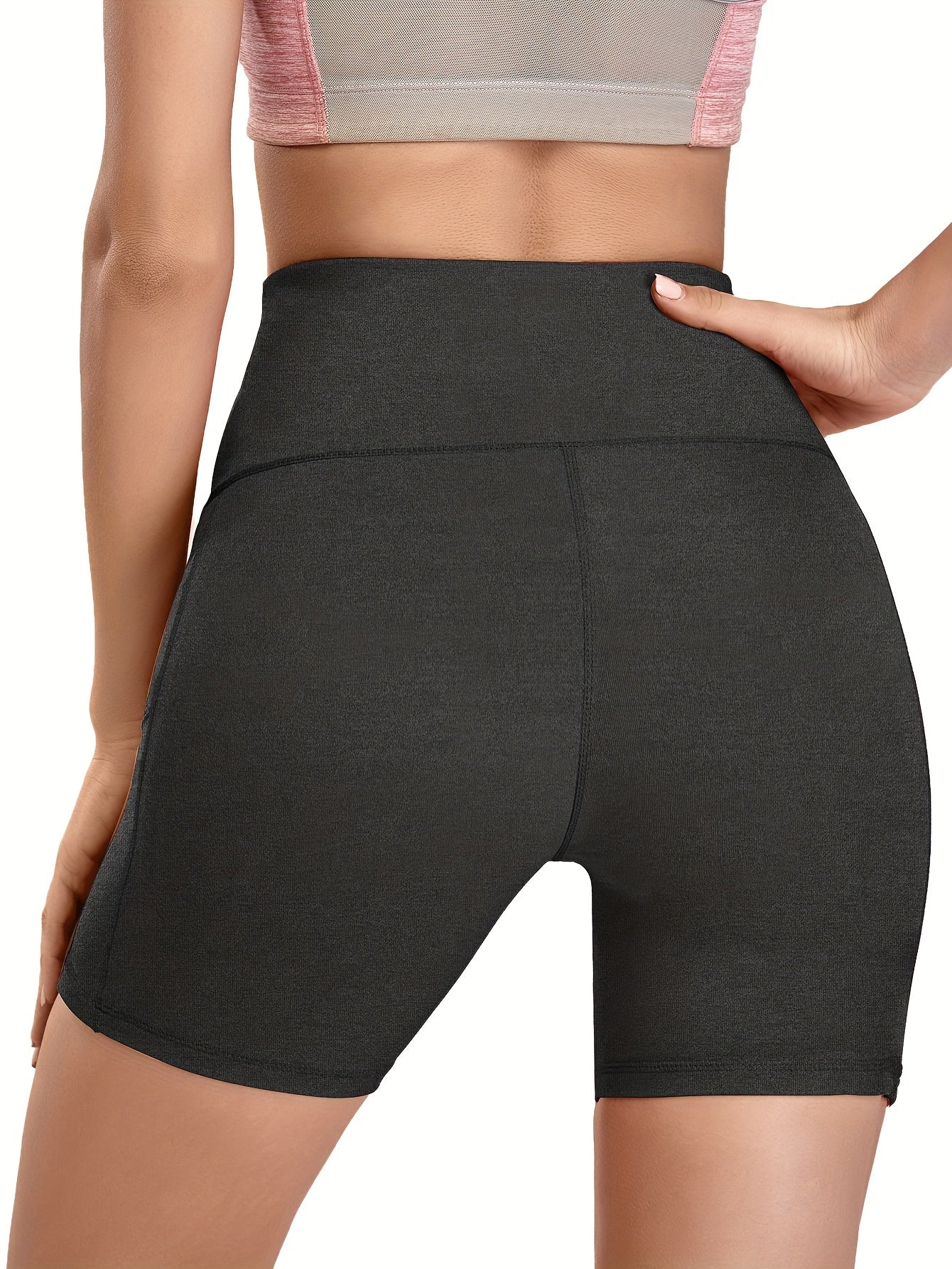 Women Yoga Shorts High Waist Tummy Control Workout Compression Biker Short