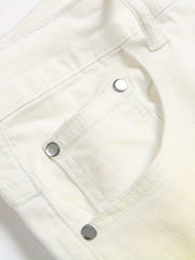 Y2k Block Slim Fit Jeans Men's Casual Vintage Style Mid Stretch Denim Pants