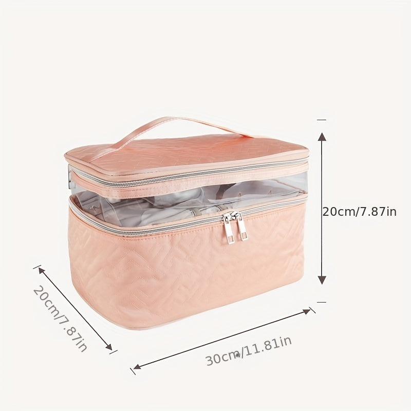 Portable Travel Toiletry Bag Large Double Layer Travel Storage Bag Cosmetic Bag