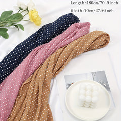 Polka Dot Thin Scarf Solid Shawl Women Hijab Casual Windproof Head Wrap