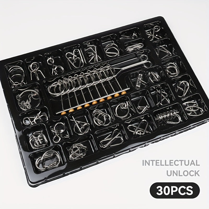 9-Piece Luban & Kongming Lock Set - Unlock 30pcs - Ring Unlocking - Halloween