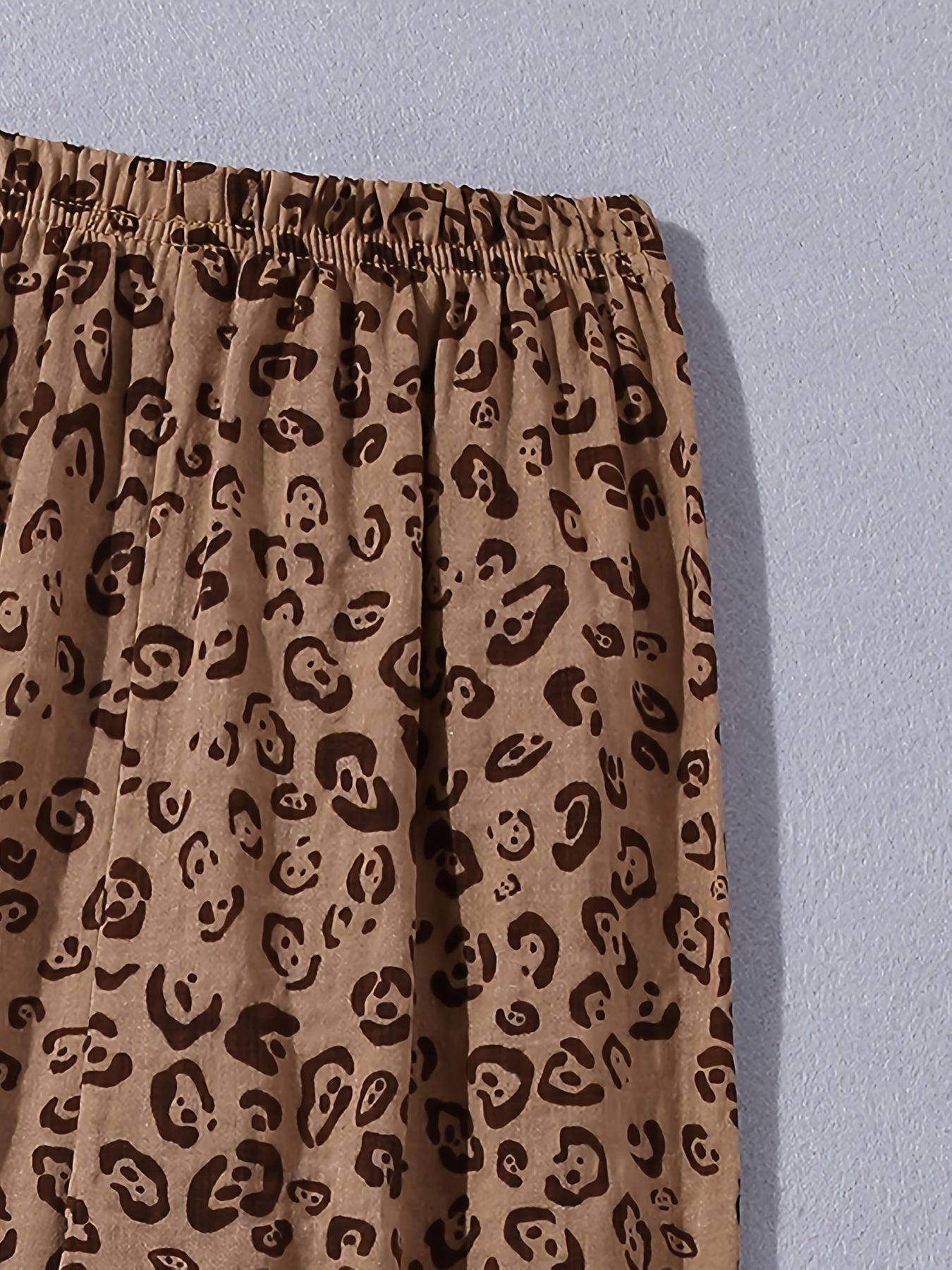 Leopard Print Elastic Waist Pants for Girls