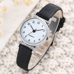 Minimalist Quartz Watch PU Strap Round Dial Daily Wear