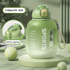 Portable Water Bottle with Straw and Scale 1700ml
