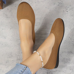 Women's Minimalist Knit Flat Shoes Slip On Low Elastic Ballet Shoes