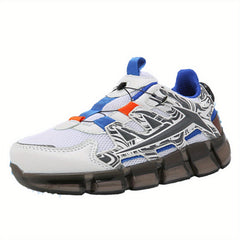 Rotating Buckle Boy's Basketball Shoes, Non Slip Shock Absorption Sneakers