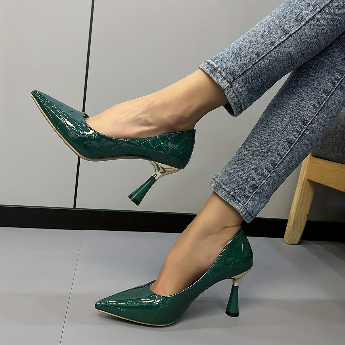 Sexy Pointed Toe Stiletto Heels Slip On High Heels Party Dress Pumps