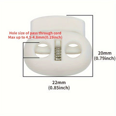 15pcs Round Plastic Drawstring Stopper for Bags and Clothing Elastic Shoelace