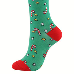 5 Pairs Christmas Anti Slip Stockings for Outdoor Sports