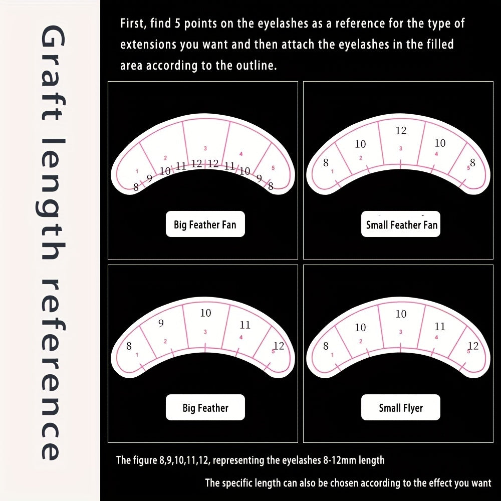 140pcs Eyelash Mapping Stickers 3D Eye Pads Patch Self Adhesive Practice Lashes