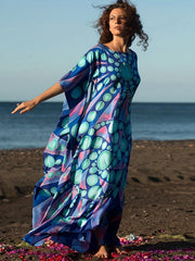 Boho Abaya Dress Women's Plus Graphic Print Batwing Sleeve