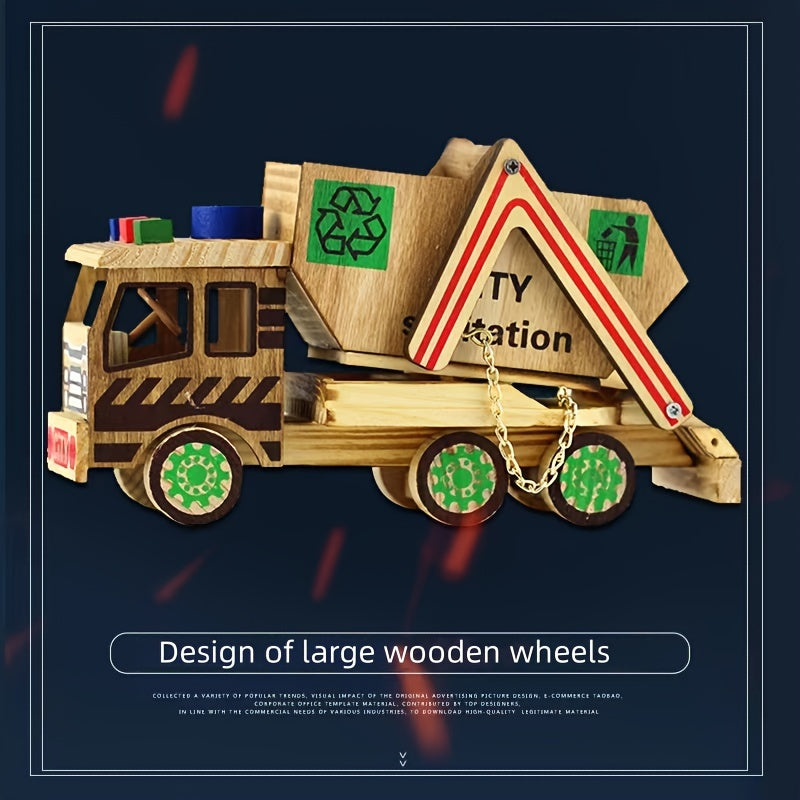 Engineering Guard Car Mini Model Car Toy Painted Wooden Toy Car Model