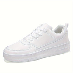 Faux Leather Skate Shoes Casual Flat Wear Resistance Sneakers